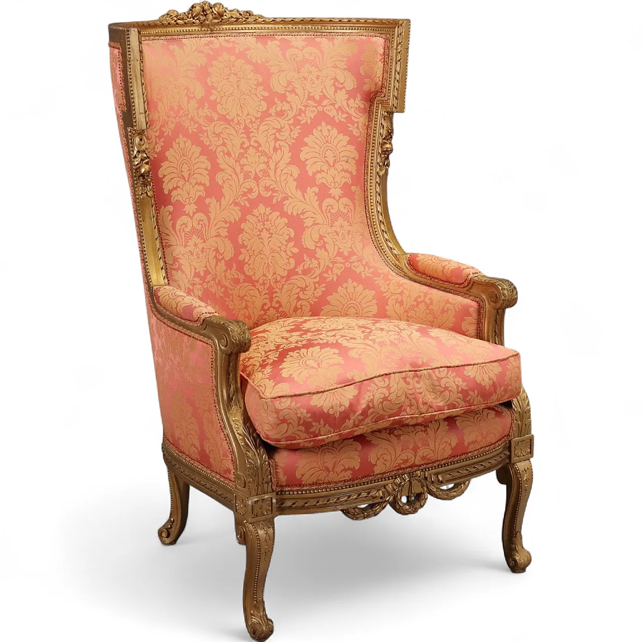 Armchair in carved and gilded wood, 19th century 11