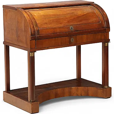 Scrivania Impero a rullo in noce, primo '800