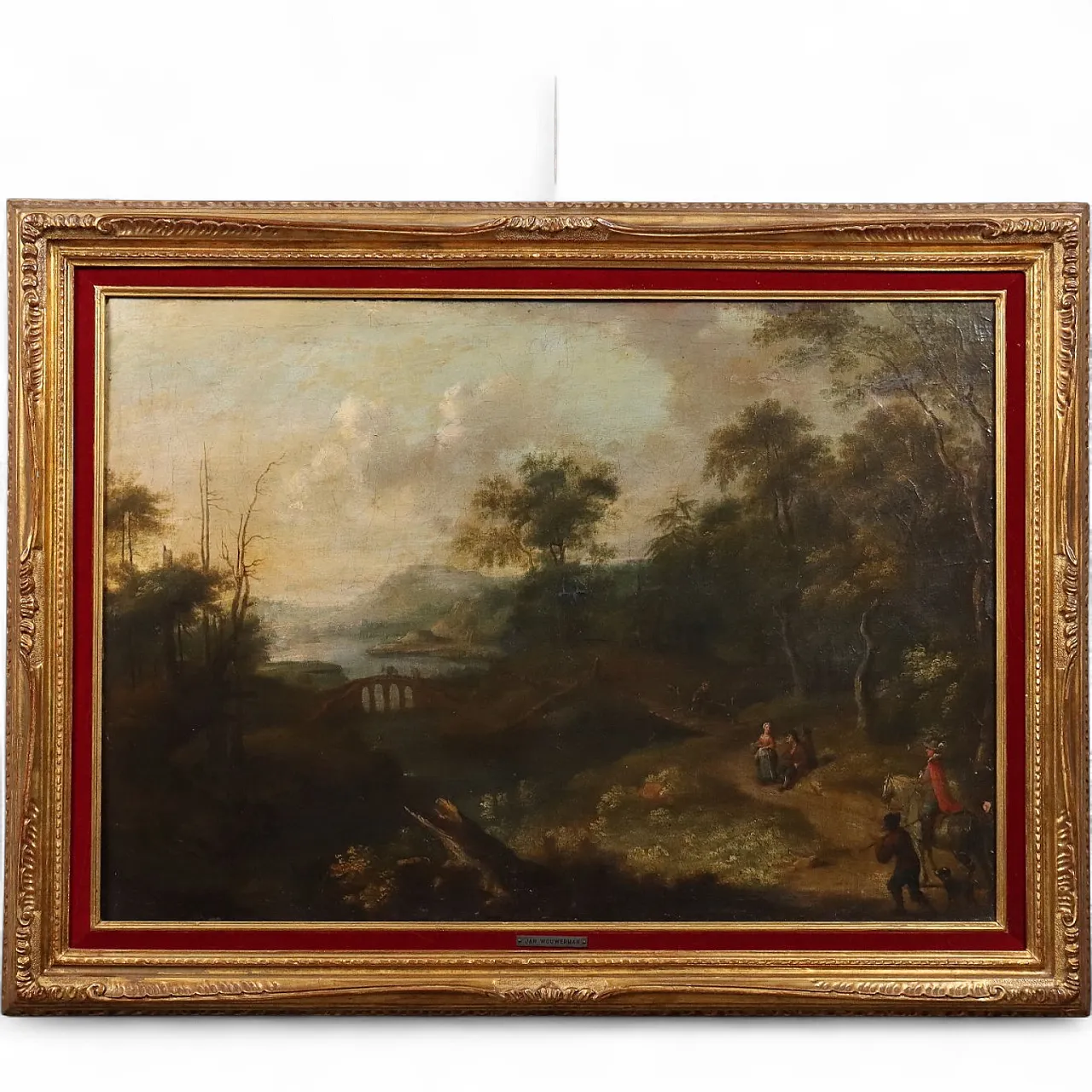Paesaggio Fluviale con Figure, olio su tela, '600 11