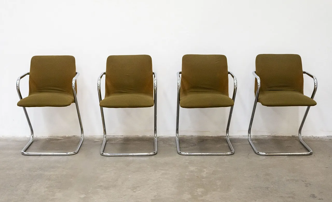 Round glass table with chairs and coffee table, 1970s 10