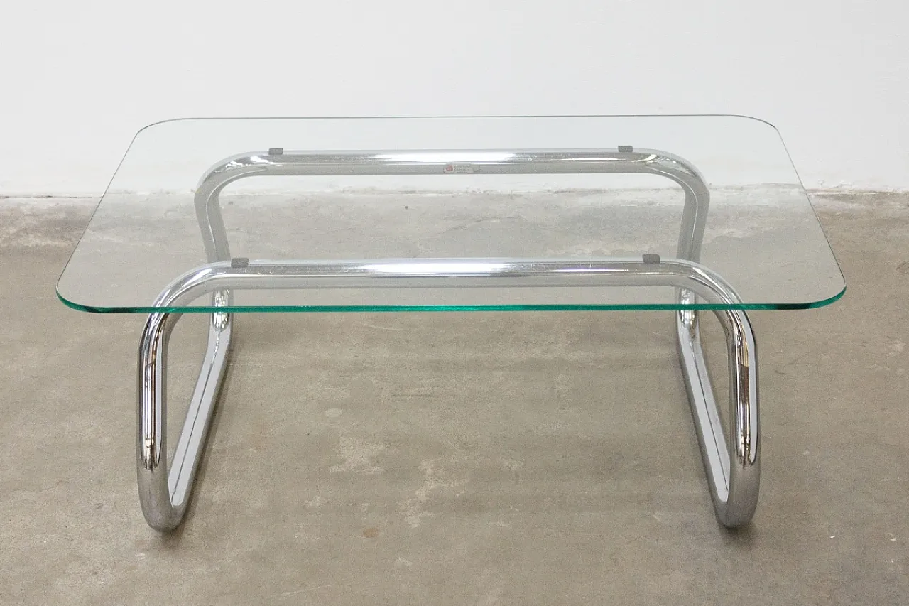 Round glass table with chairs and coffee table, 1970s 23