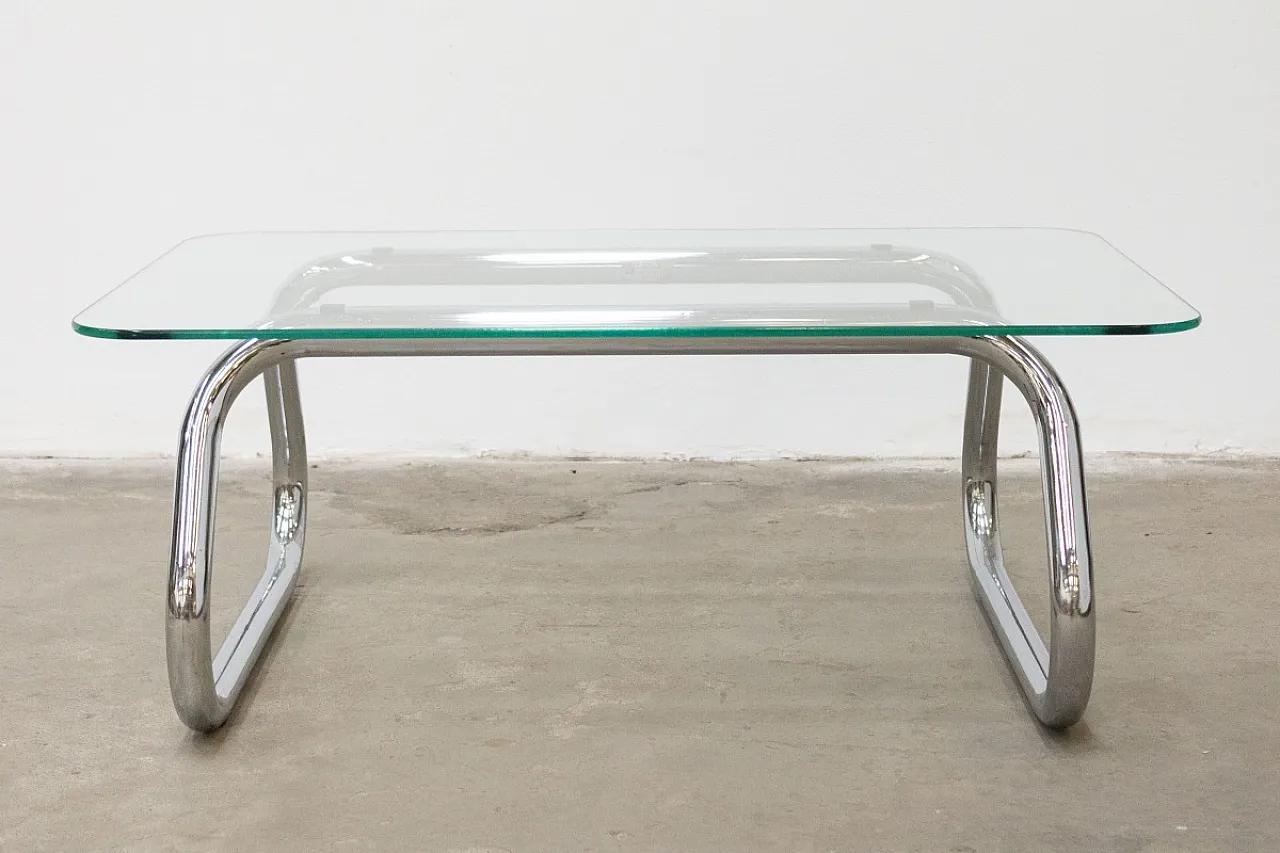 Round glass table with chairs and coffee table, 1970s 24