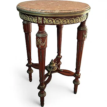 Neoclassical guéridon in mahogany and red marble, late 19th century