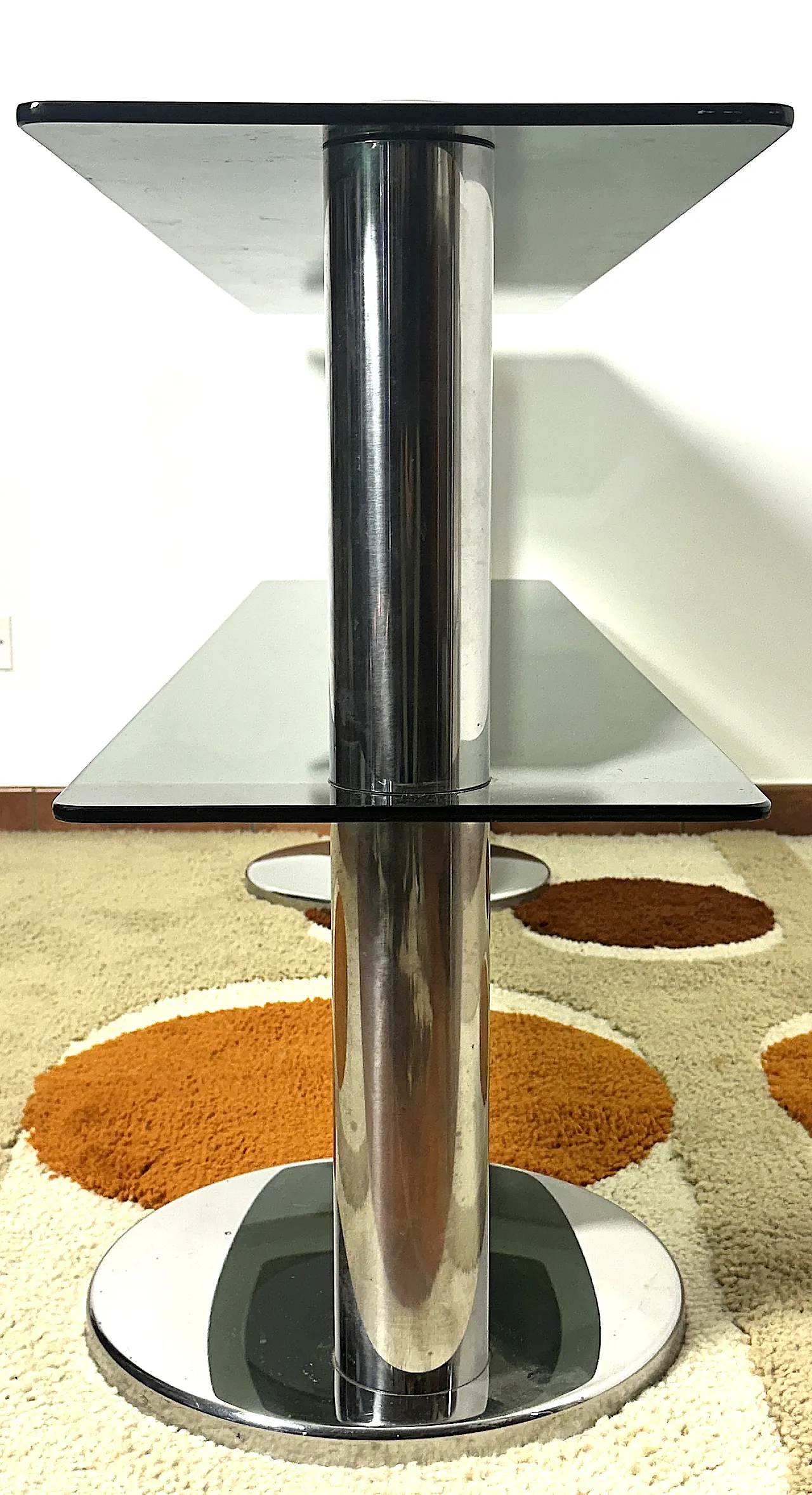 Tavolo consolle in acciaio Cromato, anni '70 8