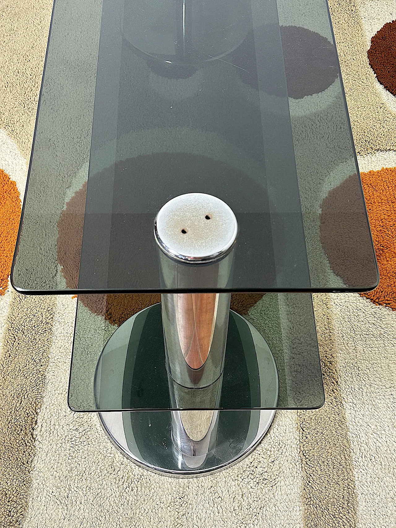 Tavolo consolle in acciaio Cromato, anni '70 11