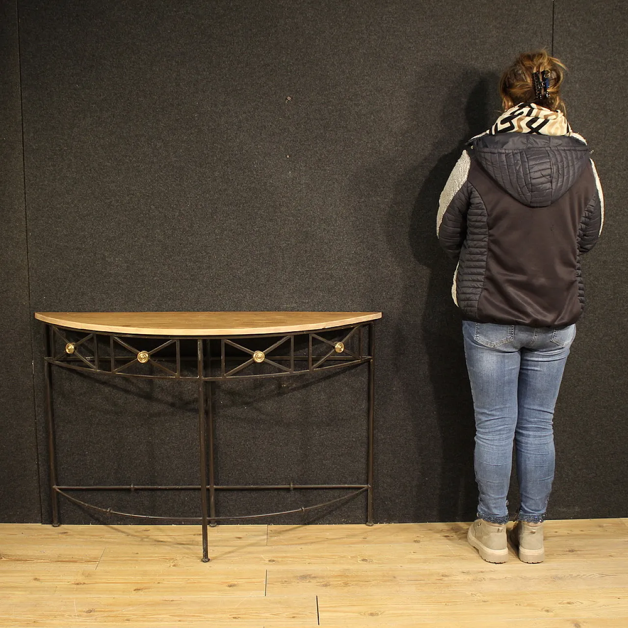 20th century French crescent console 2