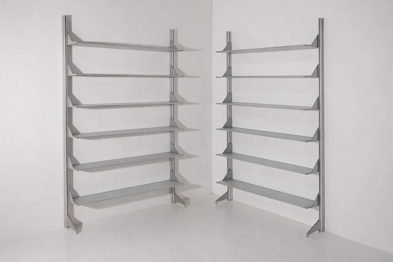 Libreria in metallo grigio postmoderna di Cappellini, '900 3