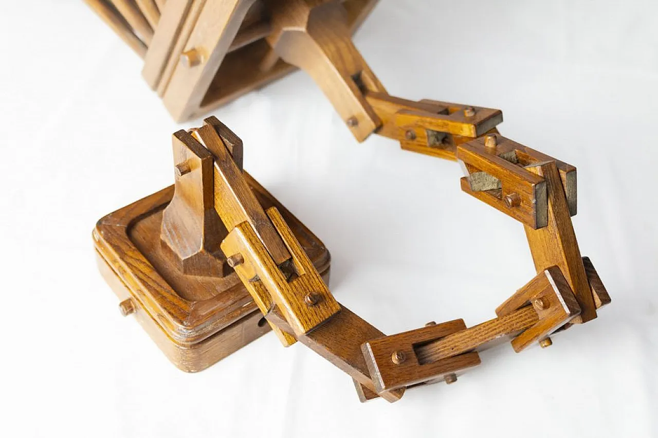 Lampada a sospensione in legno di Buonapace, anni '70 7