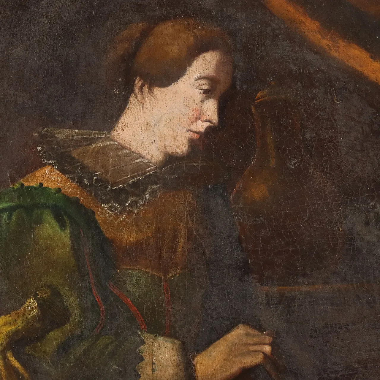 Bancarella di frutta con figura, olio su tela, '700 4