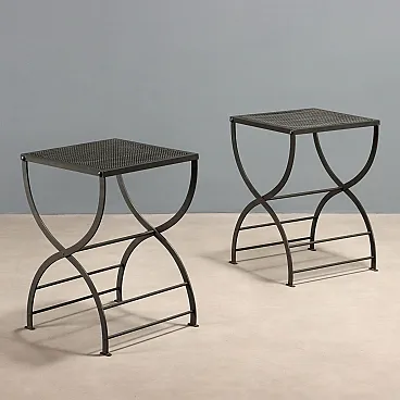 Pair of metal stools by Luigi Caccia Dominioni, 1960s