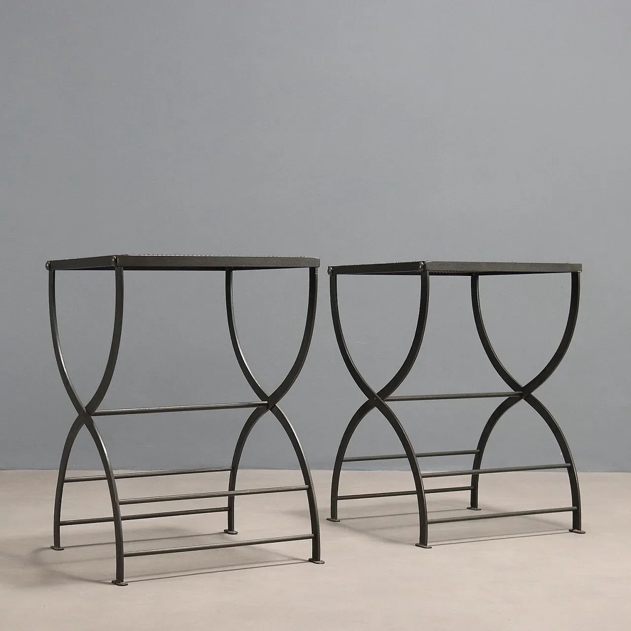 Pair of metal stools by Luigi Caccia Dominioni, 1960s 7