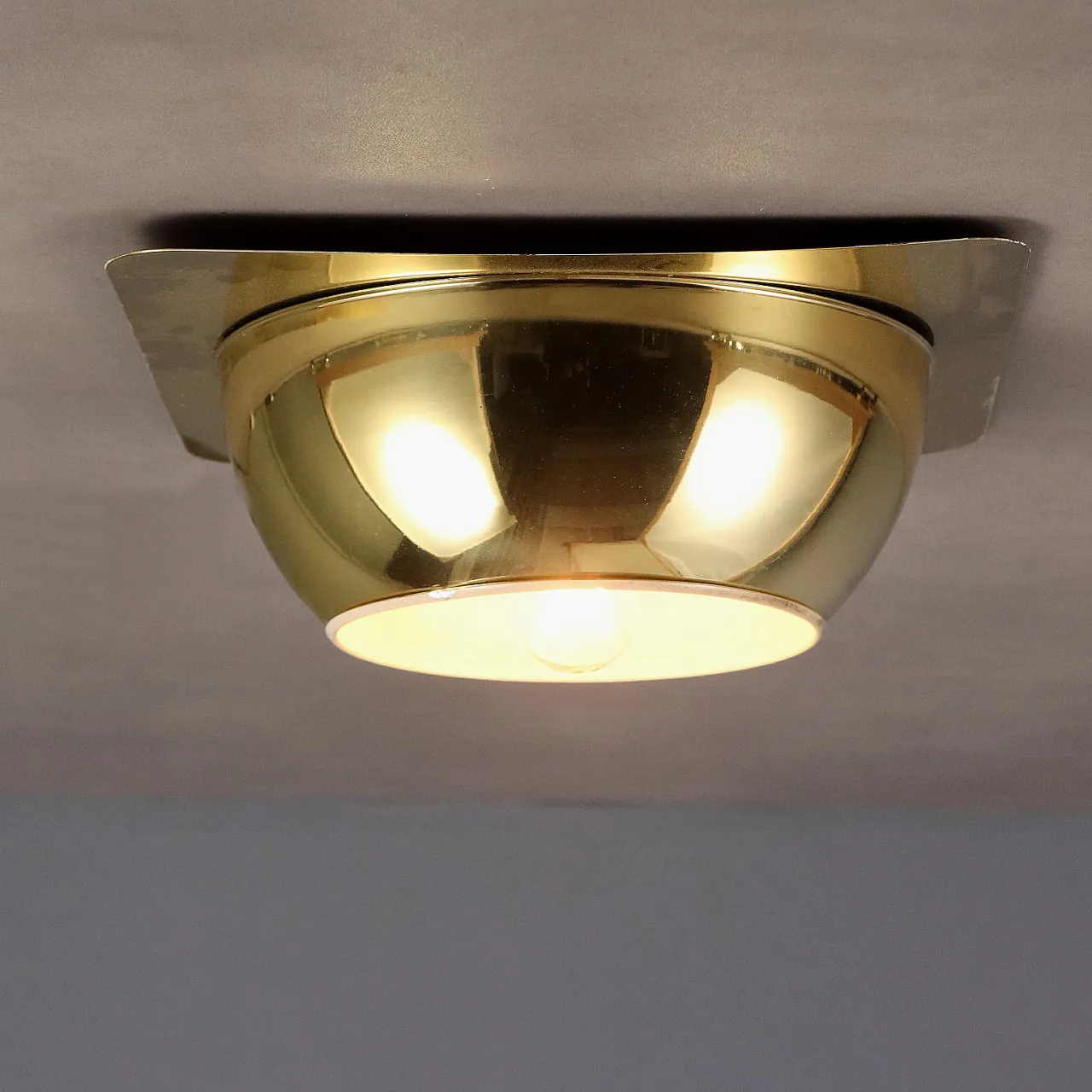 Brass aluminum wall/ceiling lamp, 20th century 1