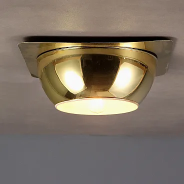 Brass aluminum wall/ceiling lamp, 20th century