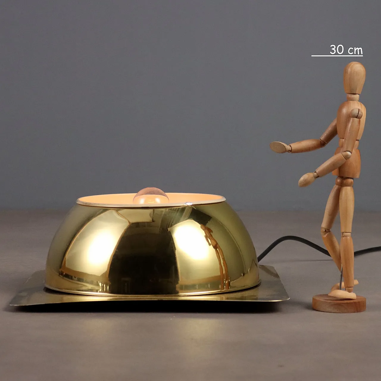 Brass aluminum wall/ceiling lamp, 20th century 3