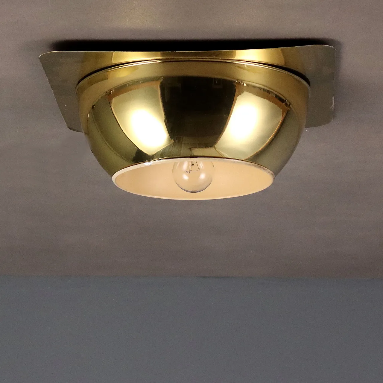 Brass aluminum wall/ceiling lamp, 20th century 4