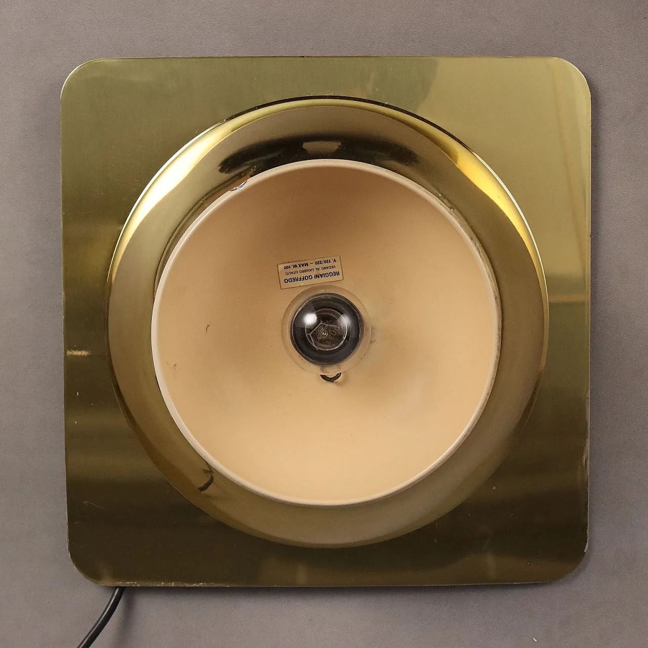 Brass aluminum wall/ceiling lamp, 20th century 5