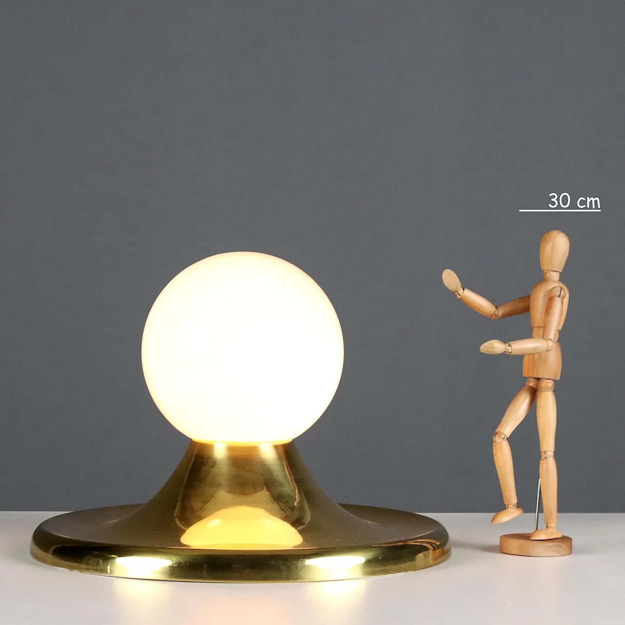 Lampada in metallo e vetro, anni '60 2