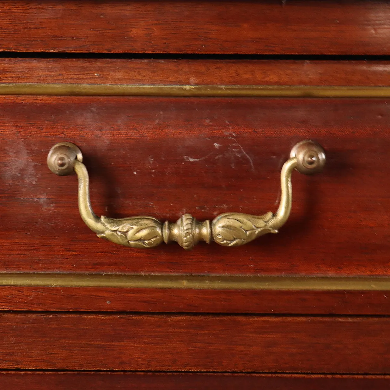 Neoclassical style wood sideboard with brass details 6