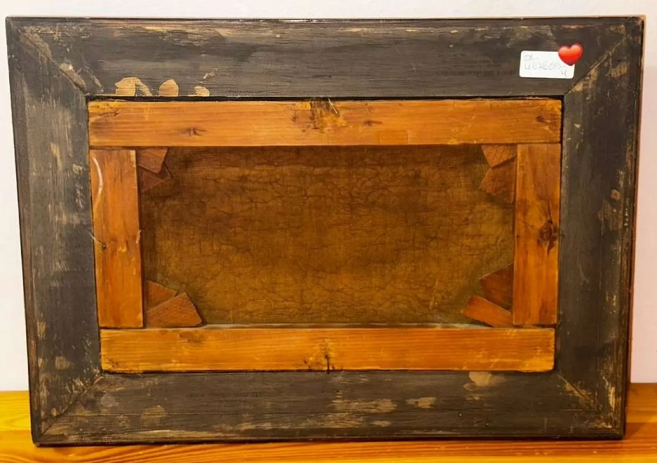 Pietro Toretti, Italian country road scene, Oil on canvas 5