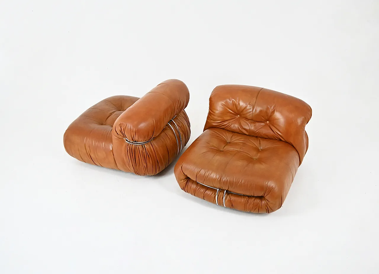 Coppia Poltrone Soriana di Afra e Tobia Scarpa per Cassina, anni '70 2
