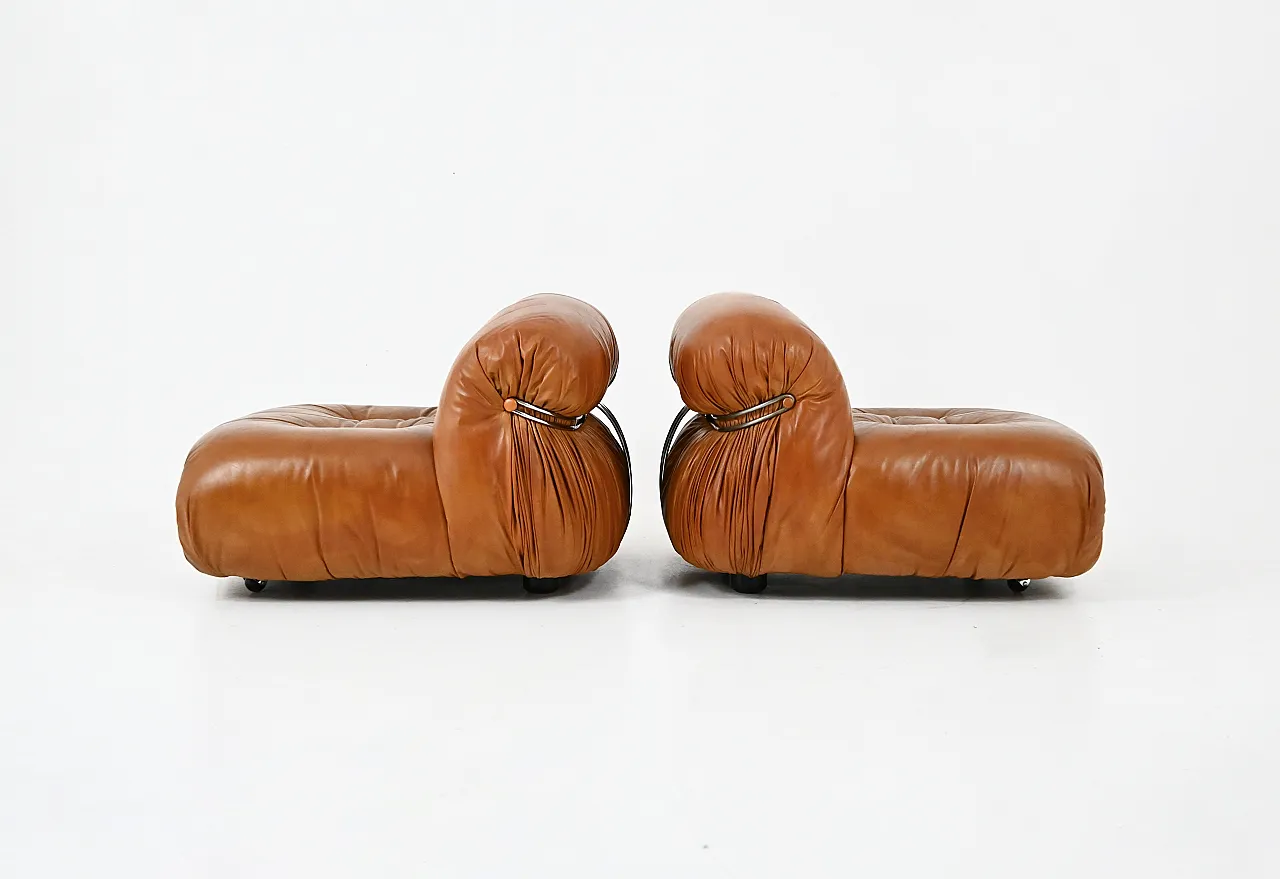 Coppia Poltrone Soriana di Afra e Tobia Scarpa per Cassina, anni '70 4
