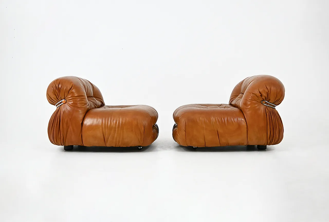 Coppia Poltrone Soriana di Afra e Tobia Scarpa per Cassina, anni '70 6