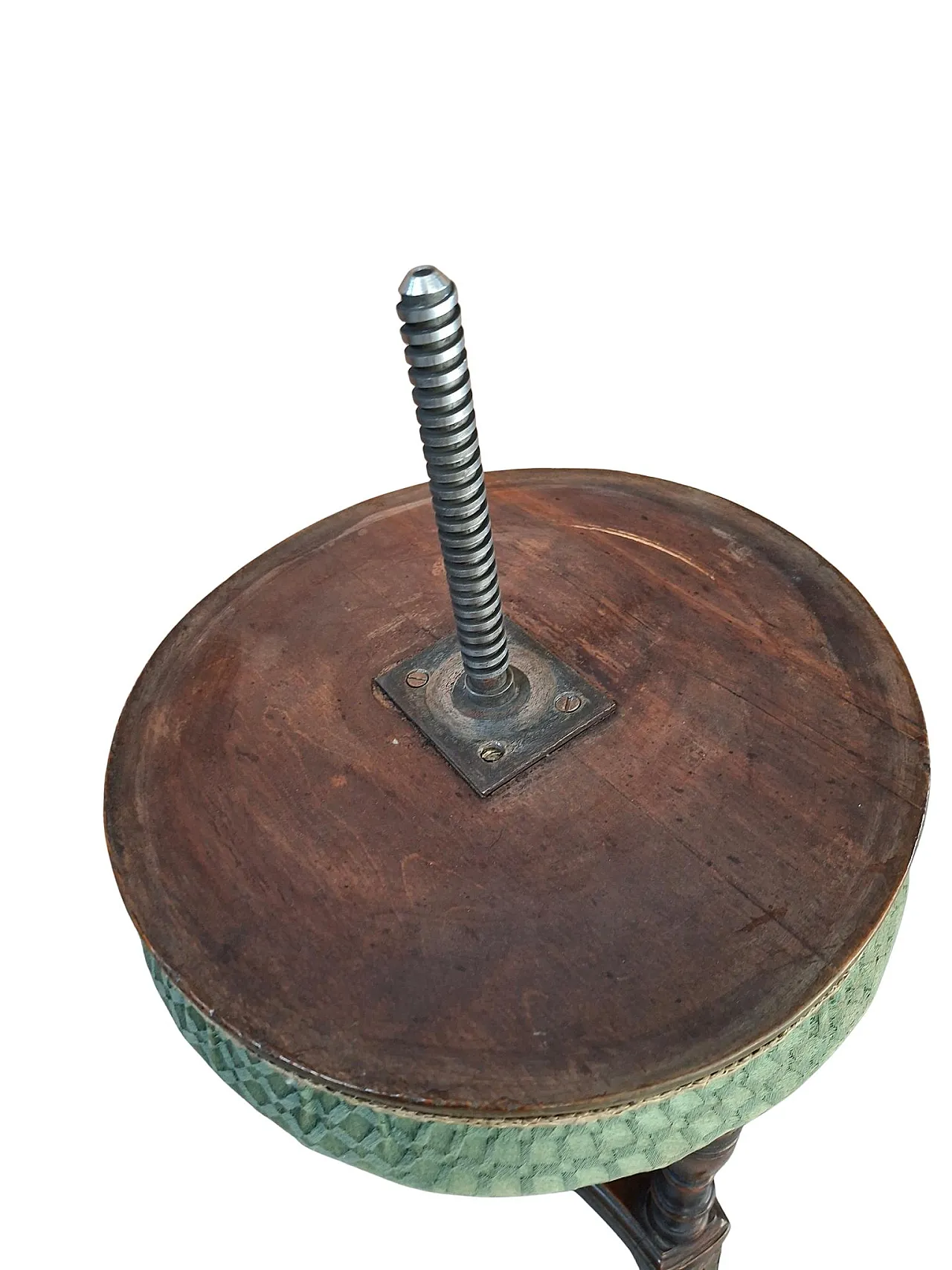 Walnut piano screw stool, early 20th century 3