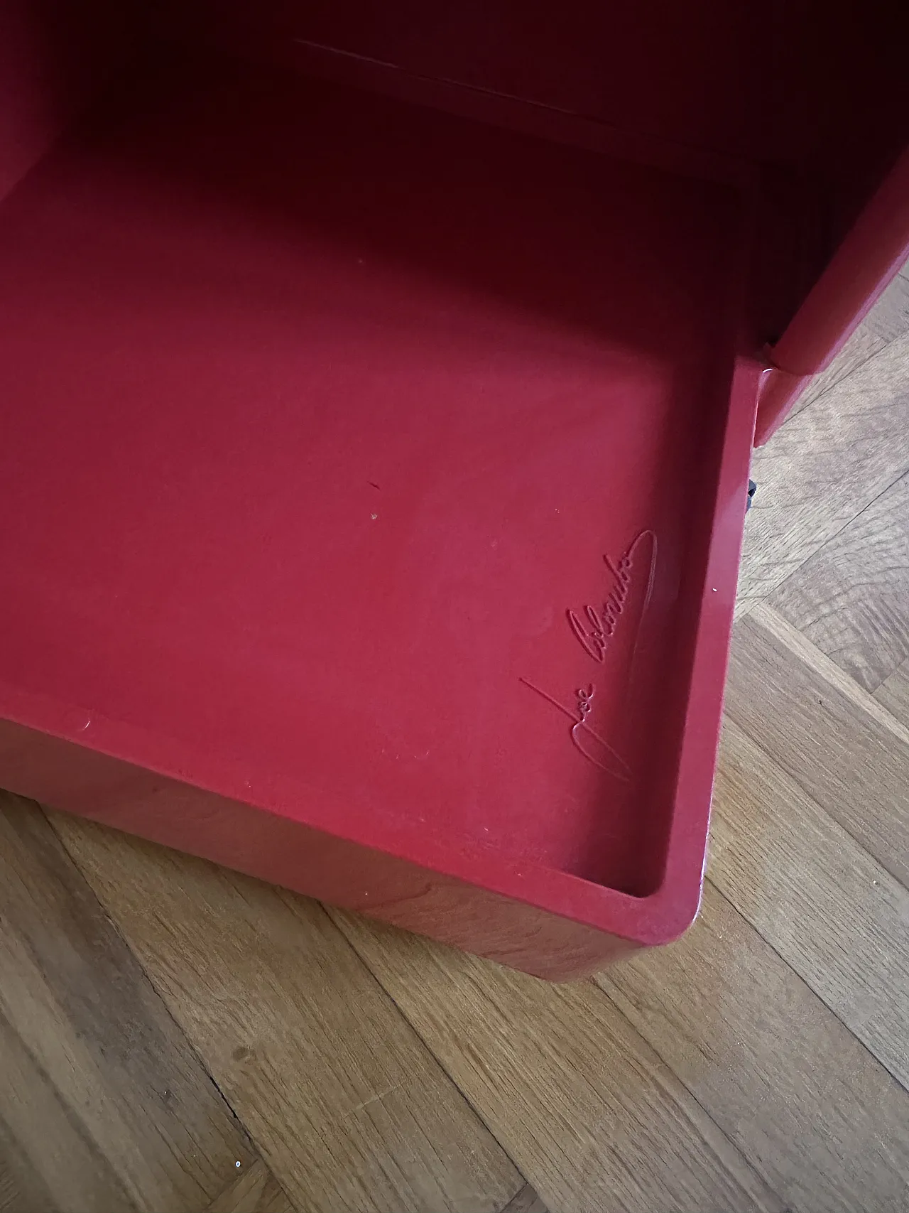 Carrello Boby di Joe Colombo rosso, anni '70 4