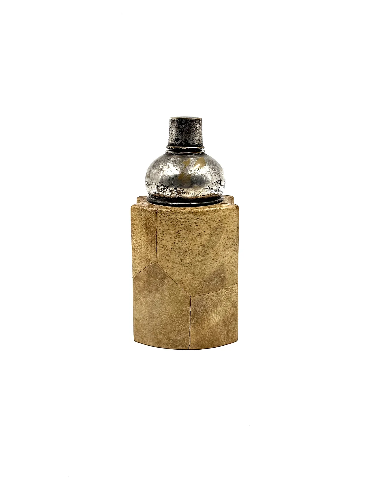 Cream leather cocktail shaker, Aldo Tura, Italy 1950s 1