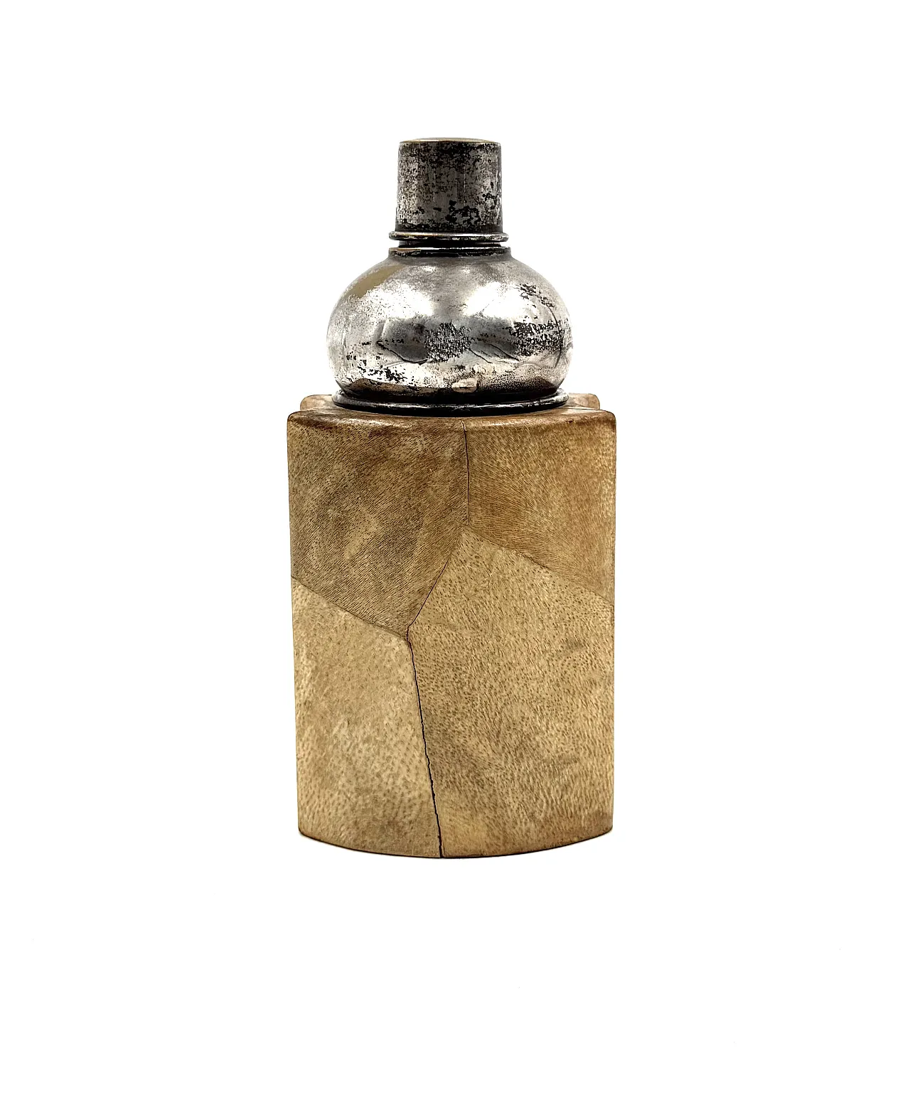 Cream leather cocktail shaker, Aldo Tura, Italy 1950s 3