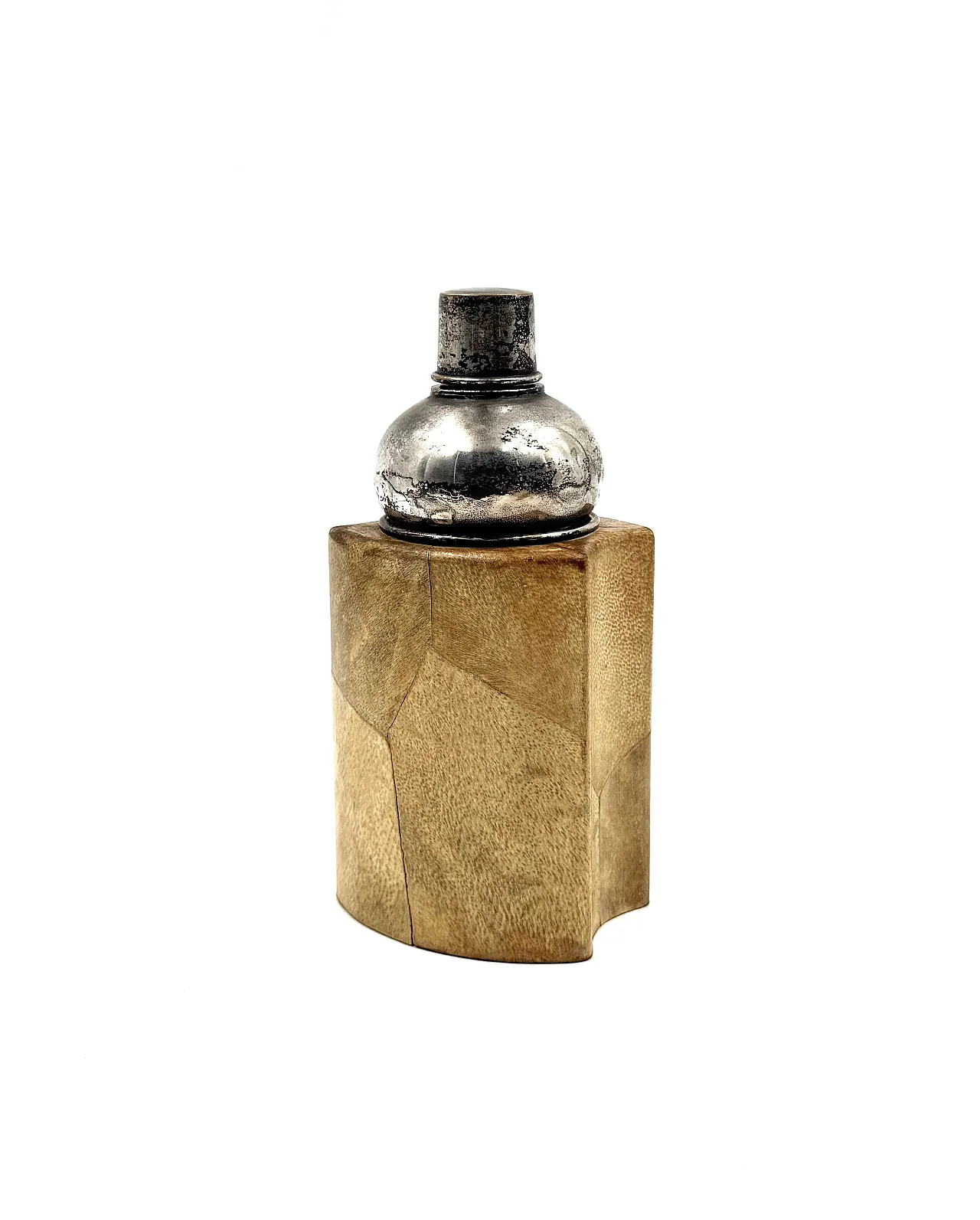 Cream leather cocktail shaker, Aldo Tura, Italy 1950s 5
