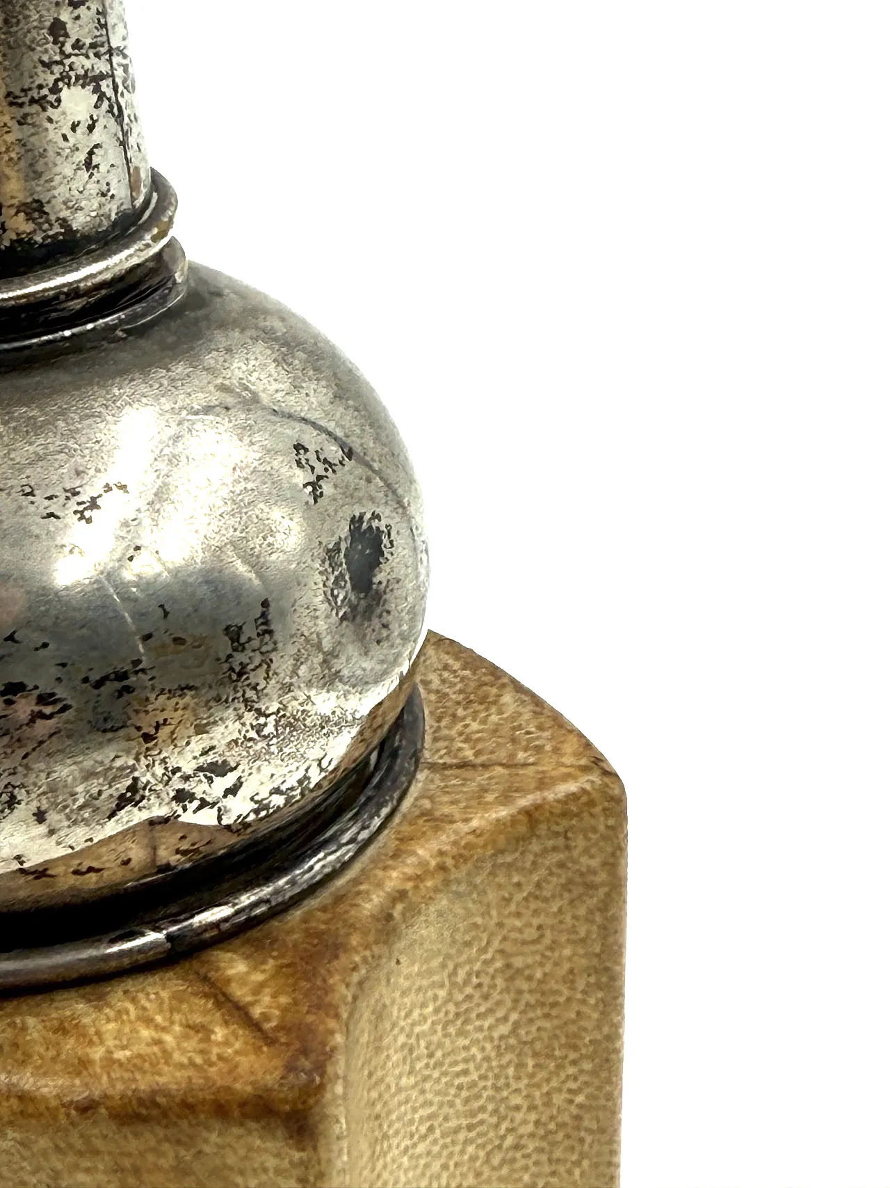 Cream leather cocktail shaker, Aldo Tura, Italy 1950s 6