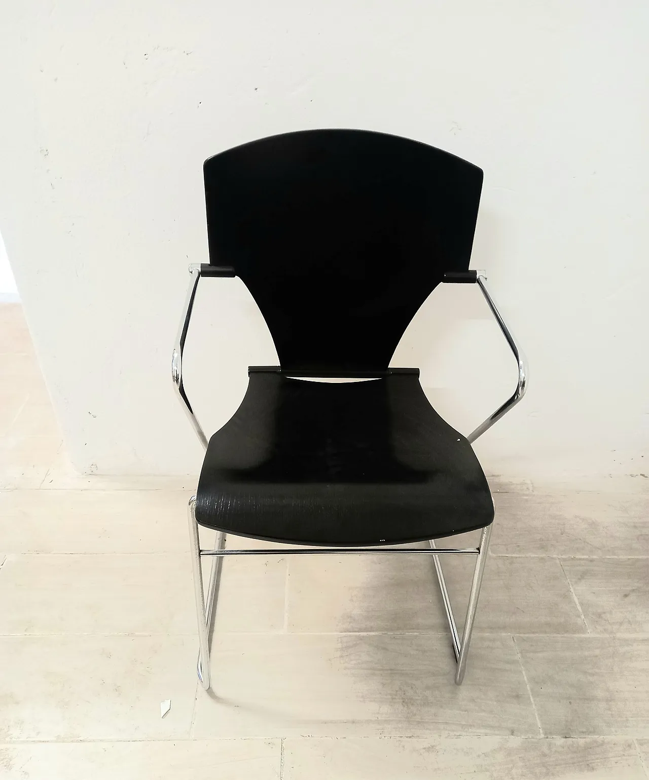 4 Egoa stackable chairs produced by Stua, 80s 2