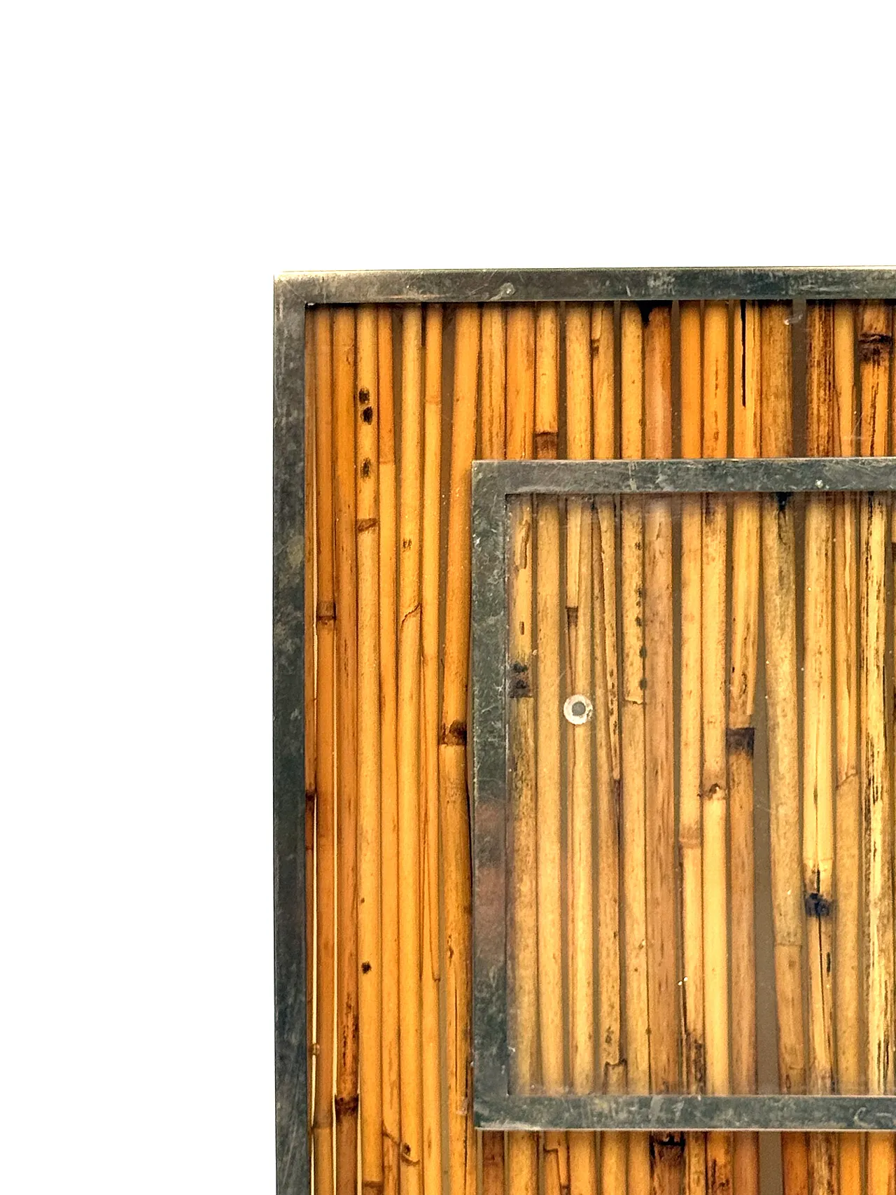 Canne and brass photo frame, Gabriella Crespi style, 1970 6