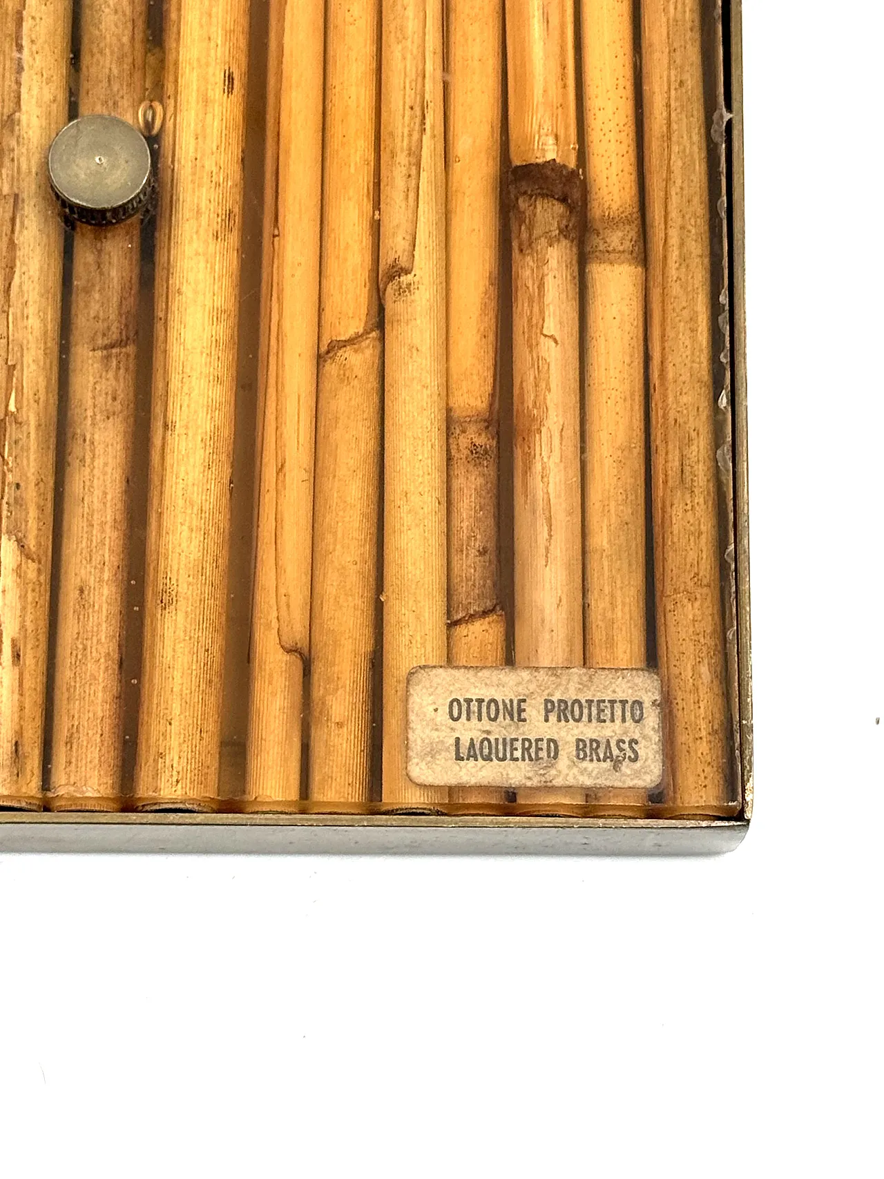 Canne and brass photo frame, Gabriella Crespi style, 1970 13