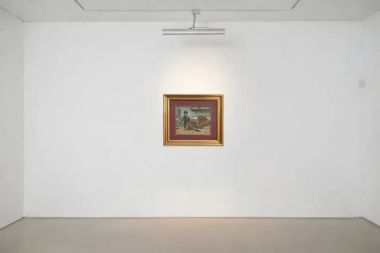 The Poet by A. Pontiglione, artist's painting with frame, 1980s 6