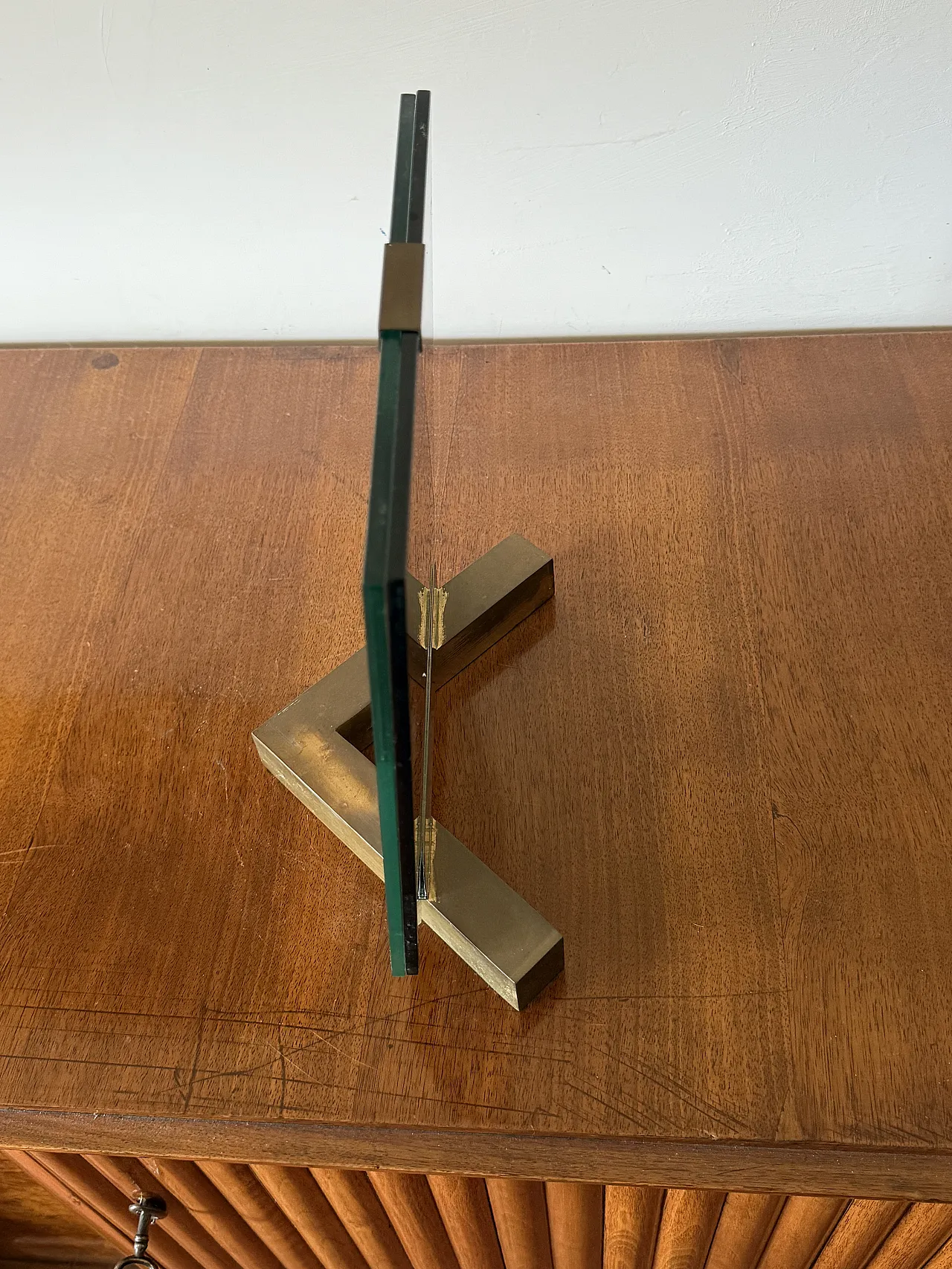 Brass and glass photo frame, Gabriella Crespi 1970 style 4