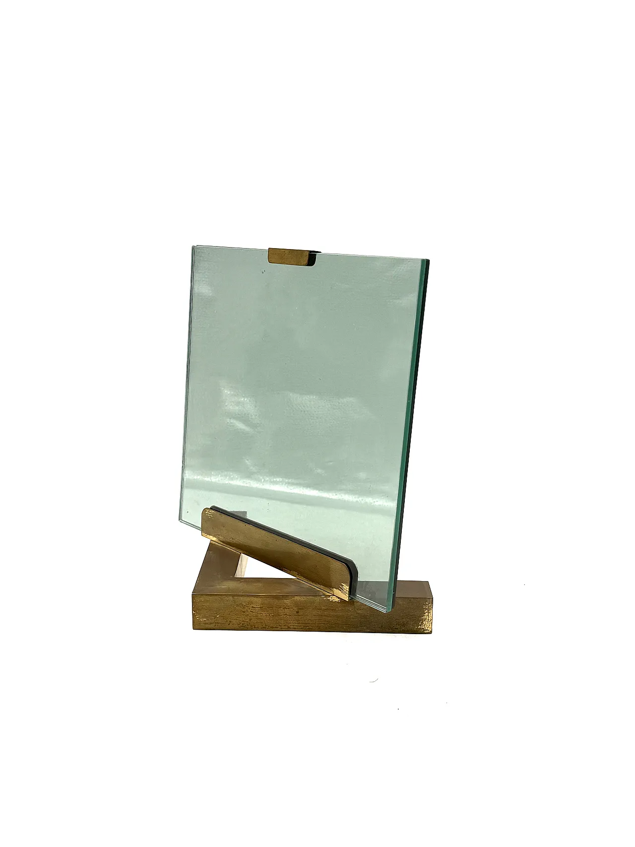 Brass and glass photo frame, Gabriella Crespi 1970 style 5