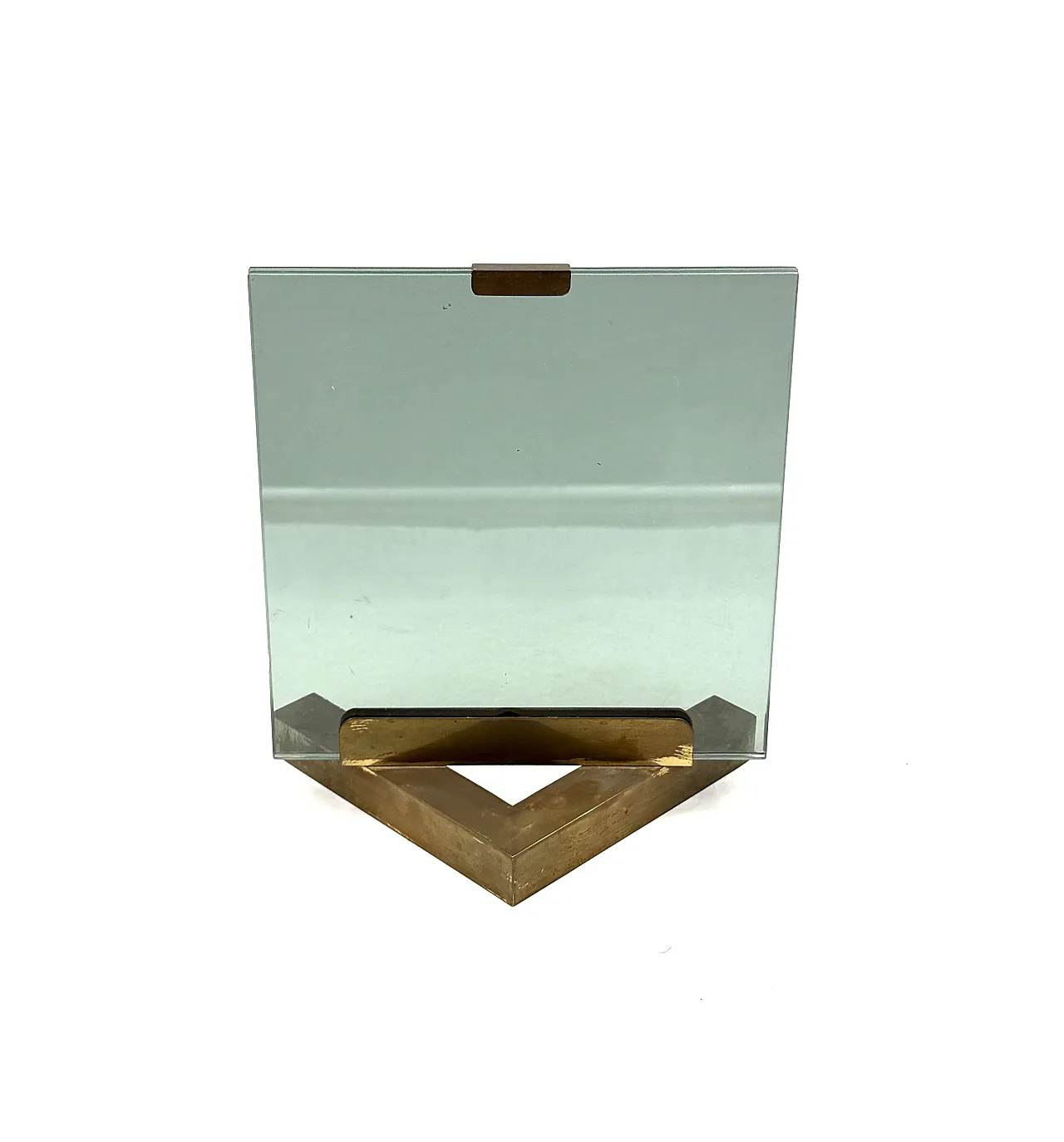 Brass and glass photo frame, Gabriella Crespi 1970 style 6