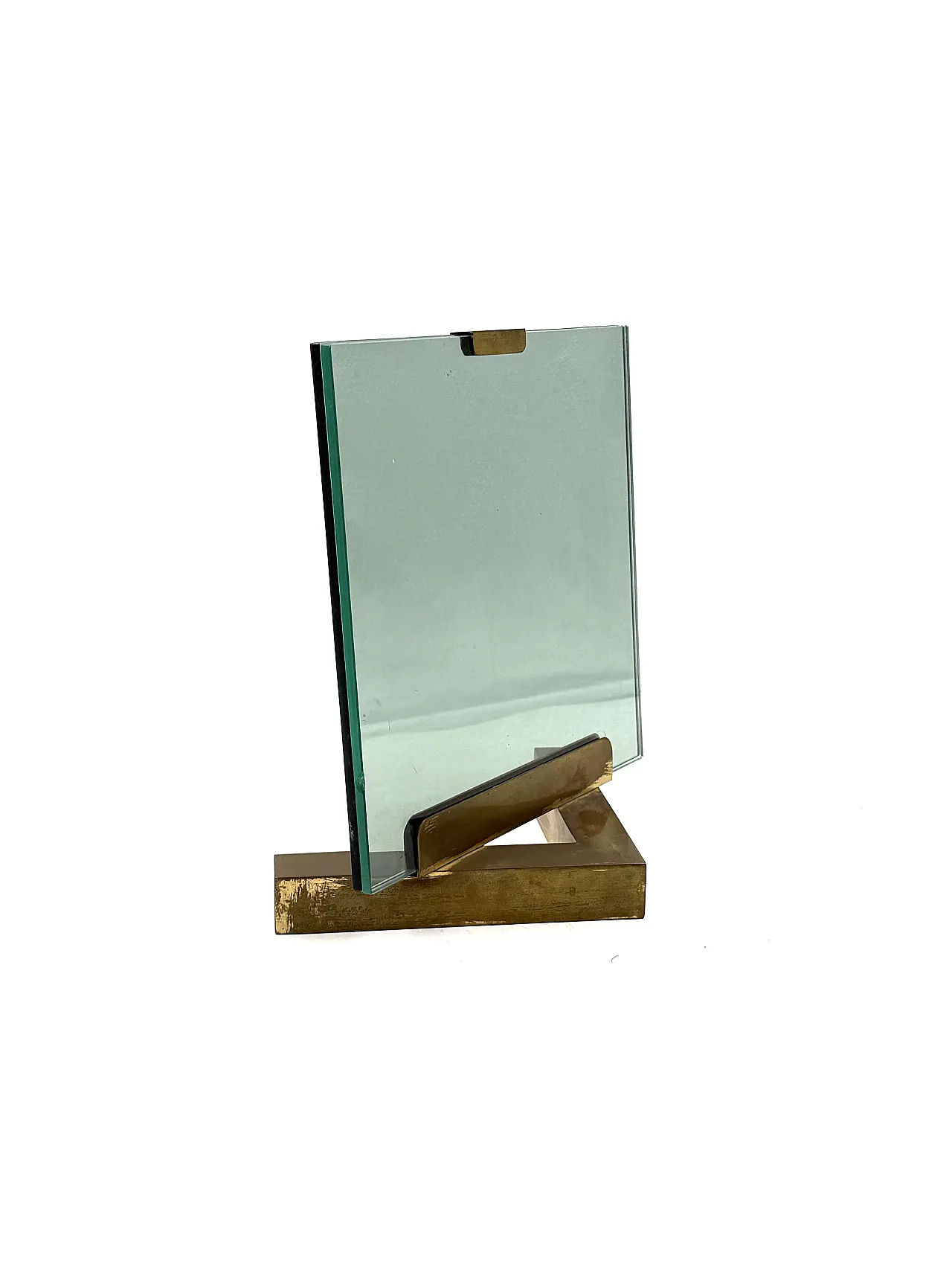 Brass and glass photo frame, Gabriella Crespi 1970 style 11