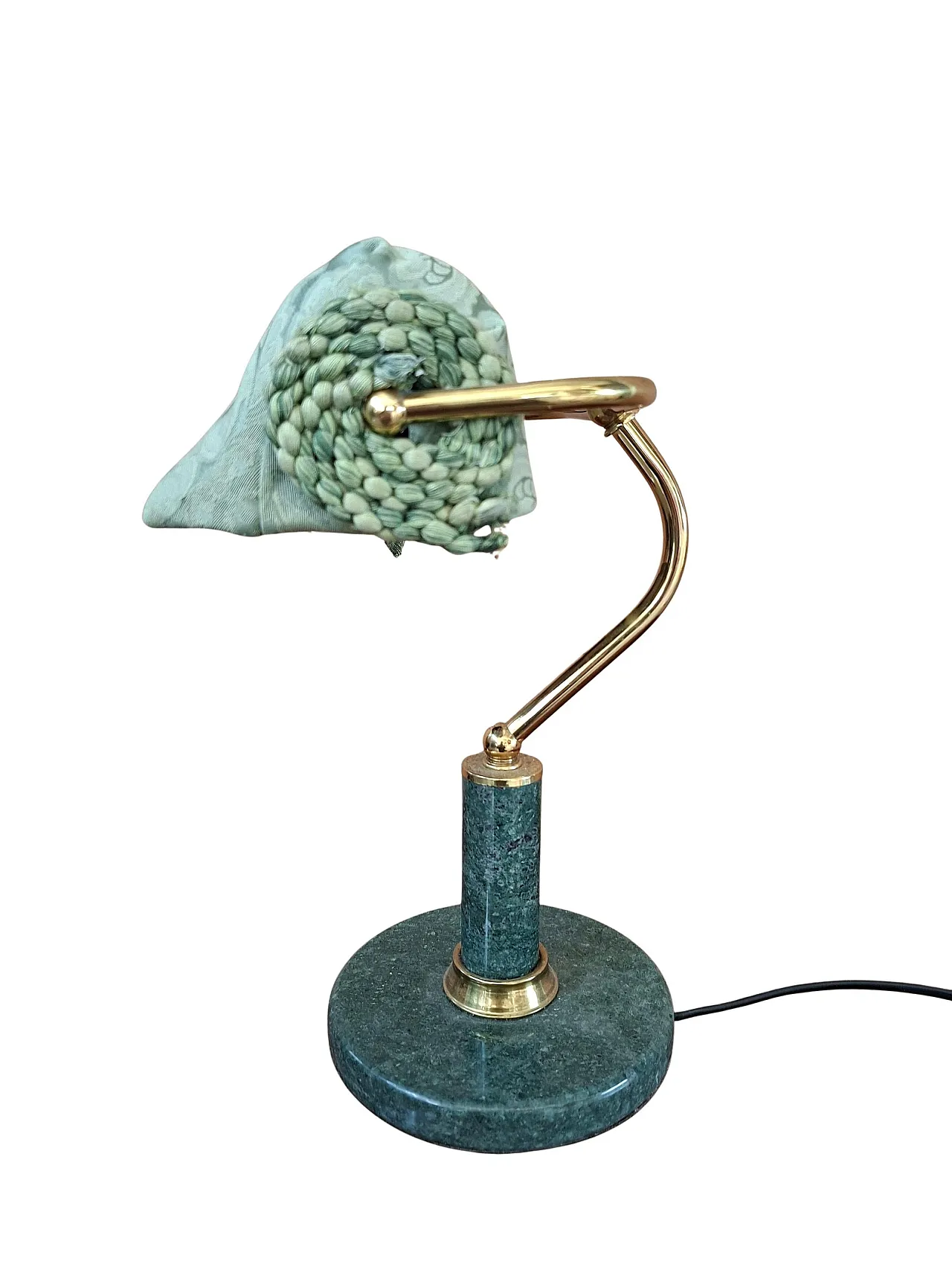 Desk lamp in marble and brass, 1980s 4