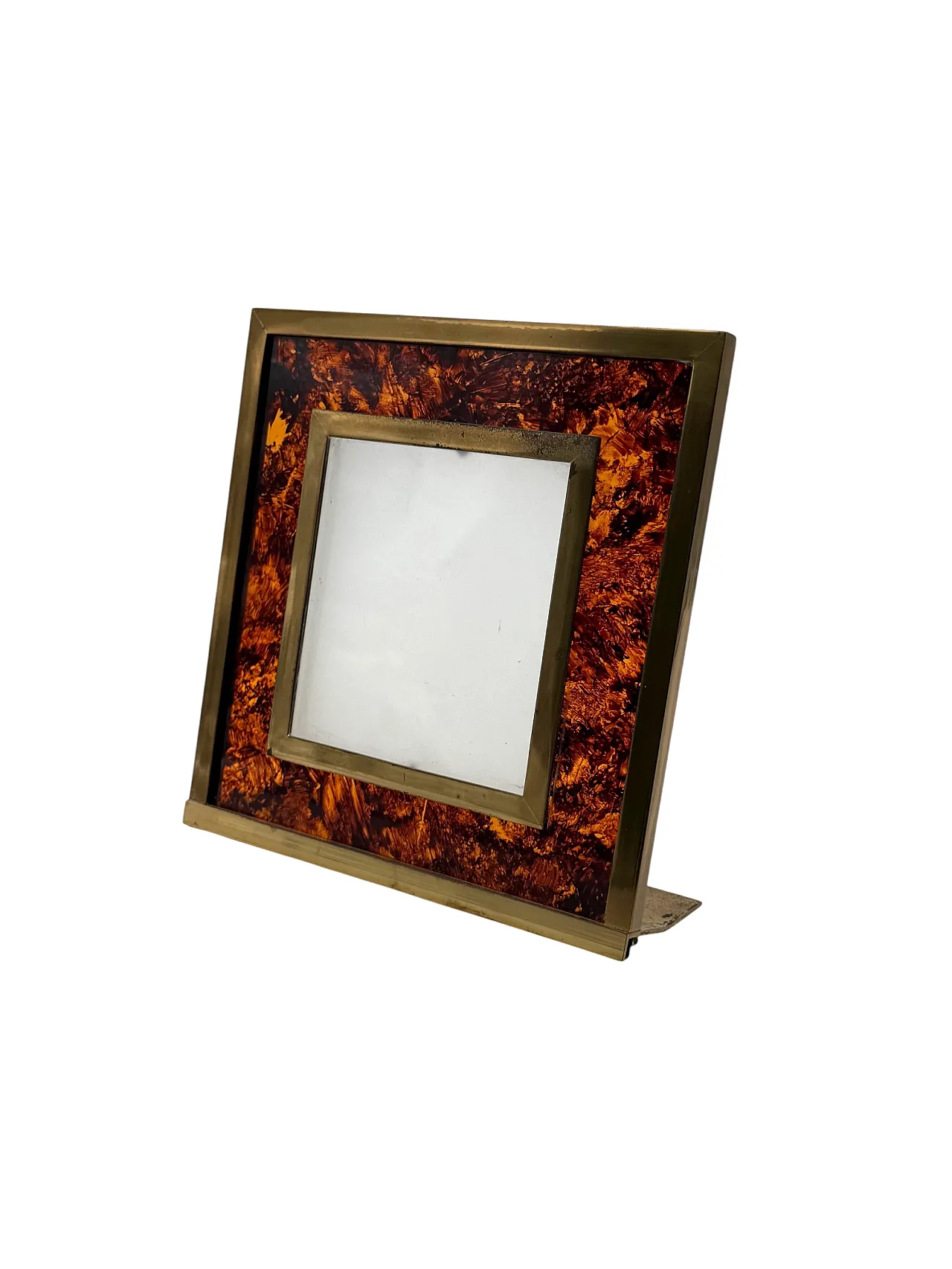 Lucite and brass photo frame, Gabriella Crespi style, 1970 5
