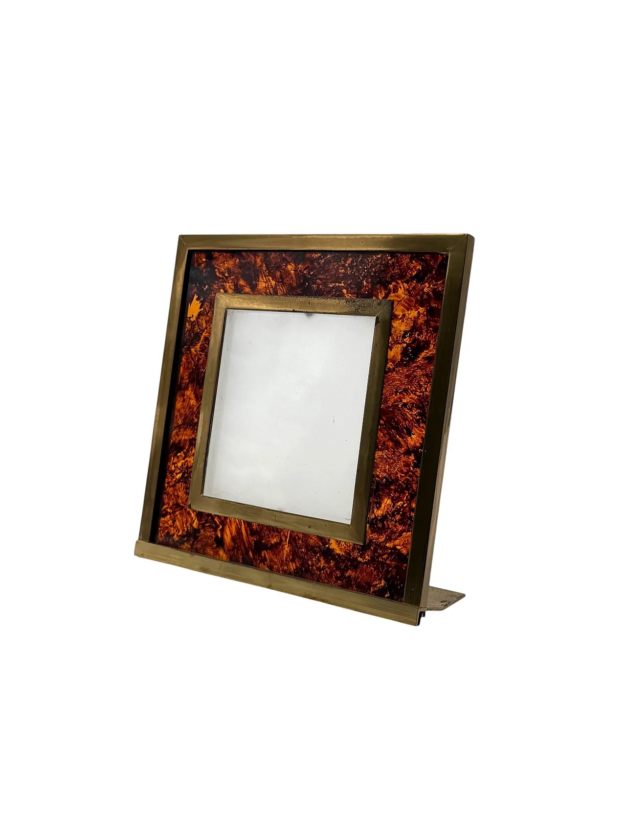 Lucite and brass photo frame, Gabriella Crespi style, 1970 6