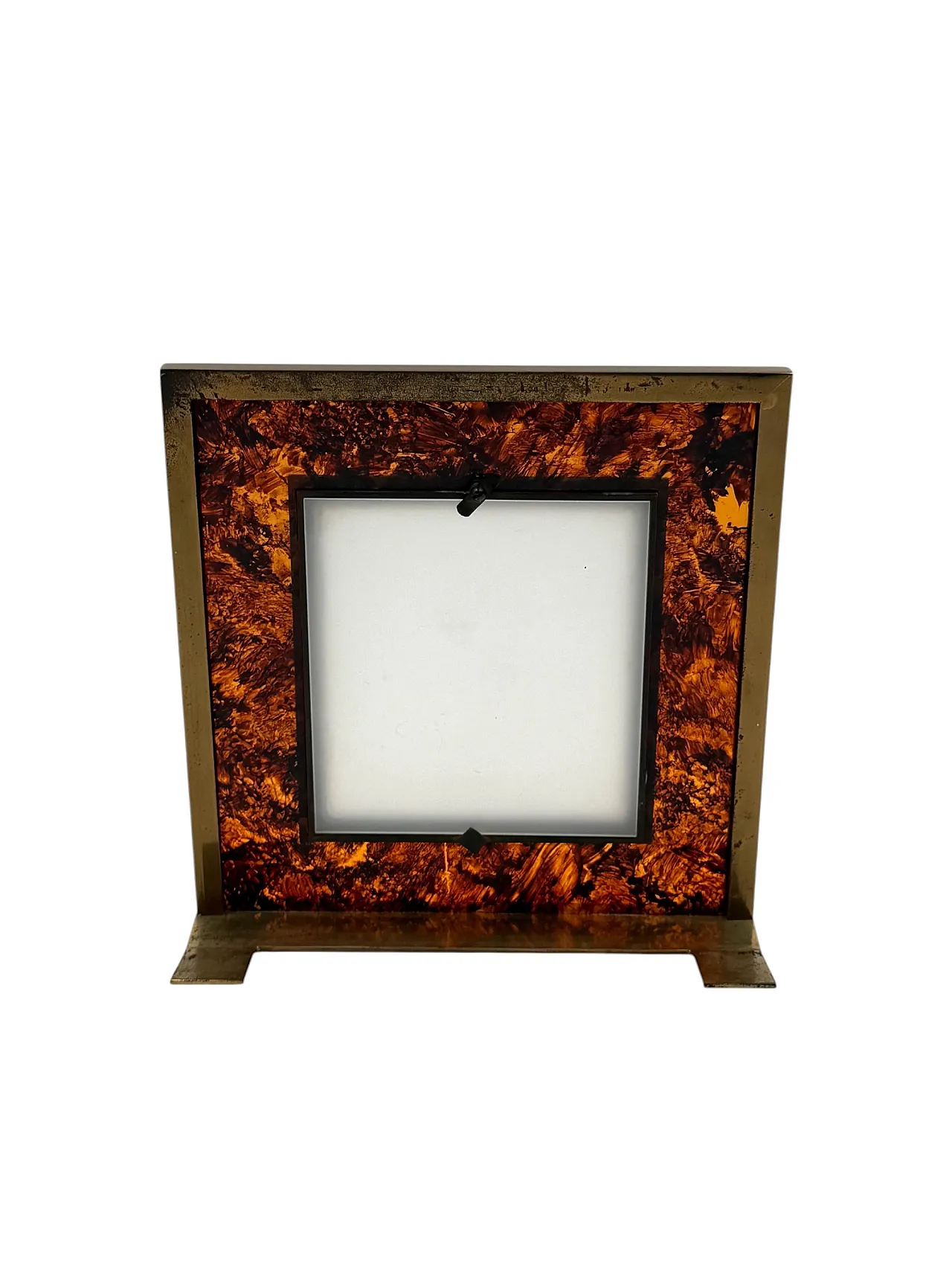 Lucite and brass photo frame, Gabriella Crespi style, 1970 8