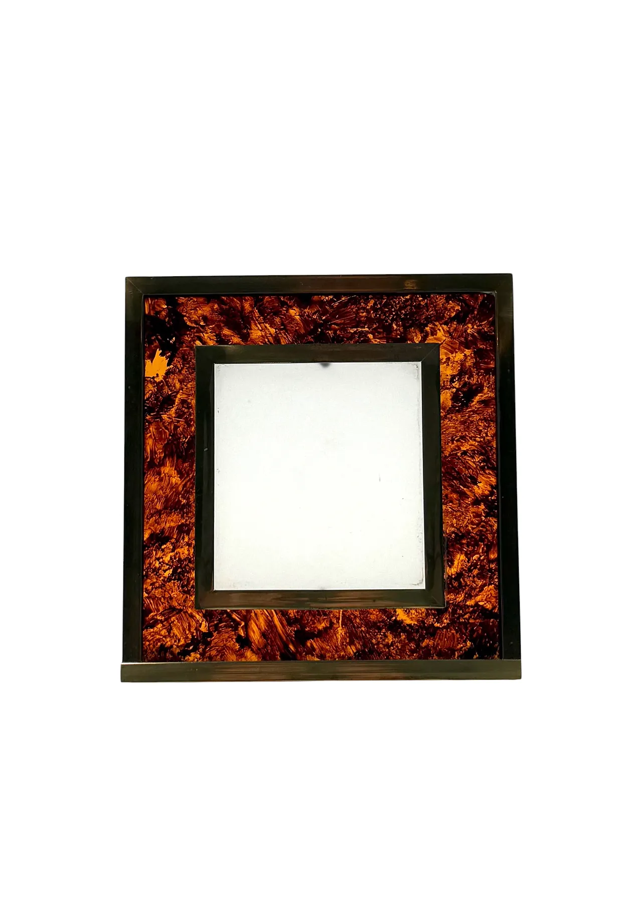 Lucite and brass photo frame, Gabriella Crespi style, 1970 11