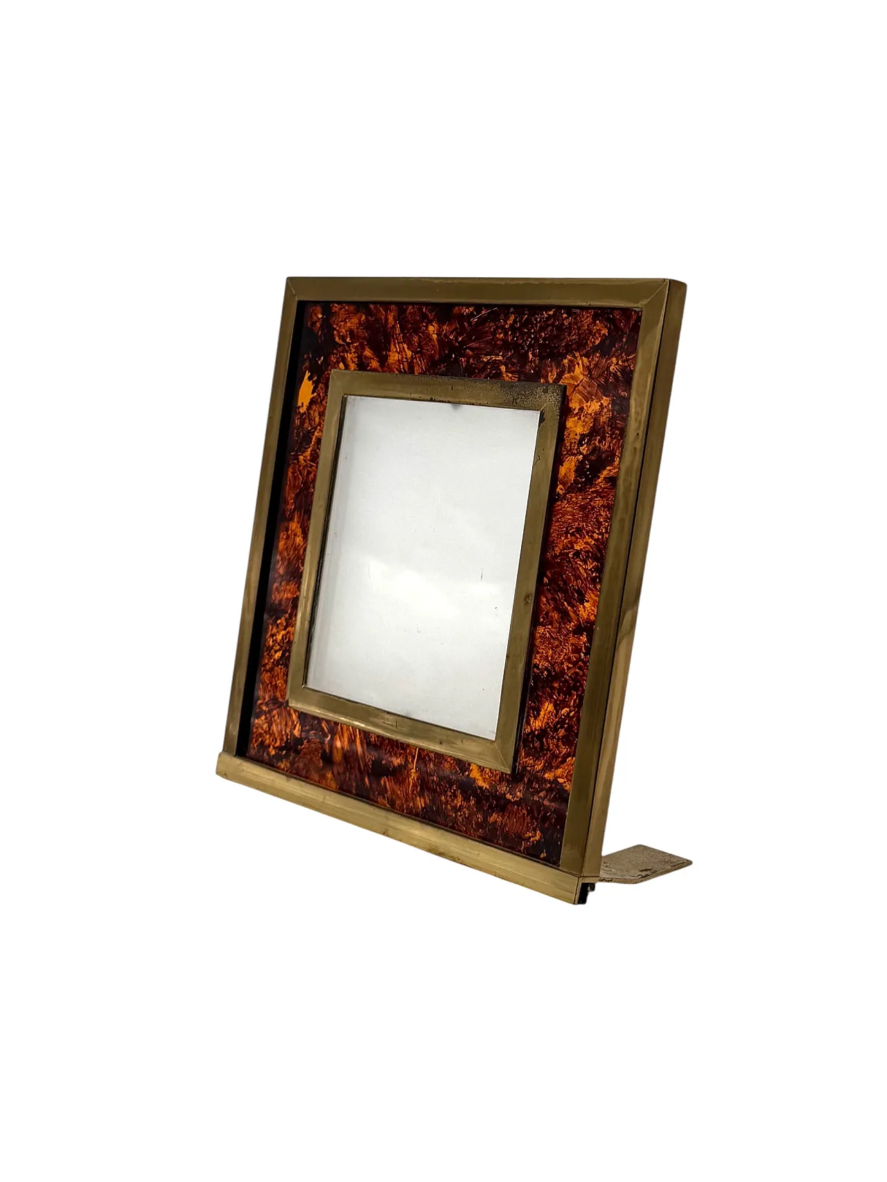 Lucite and brass photo frame, Gabriella Crespi style, 1970 12