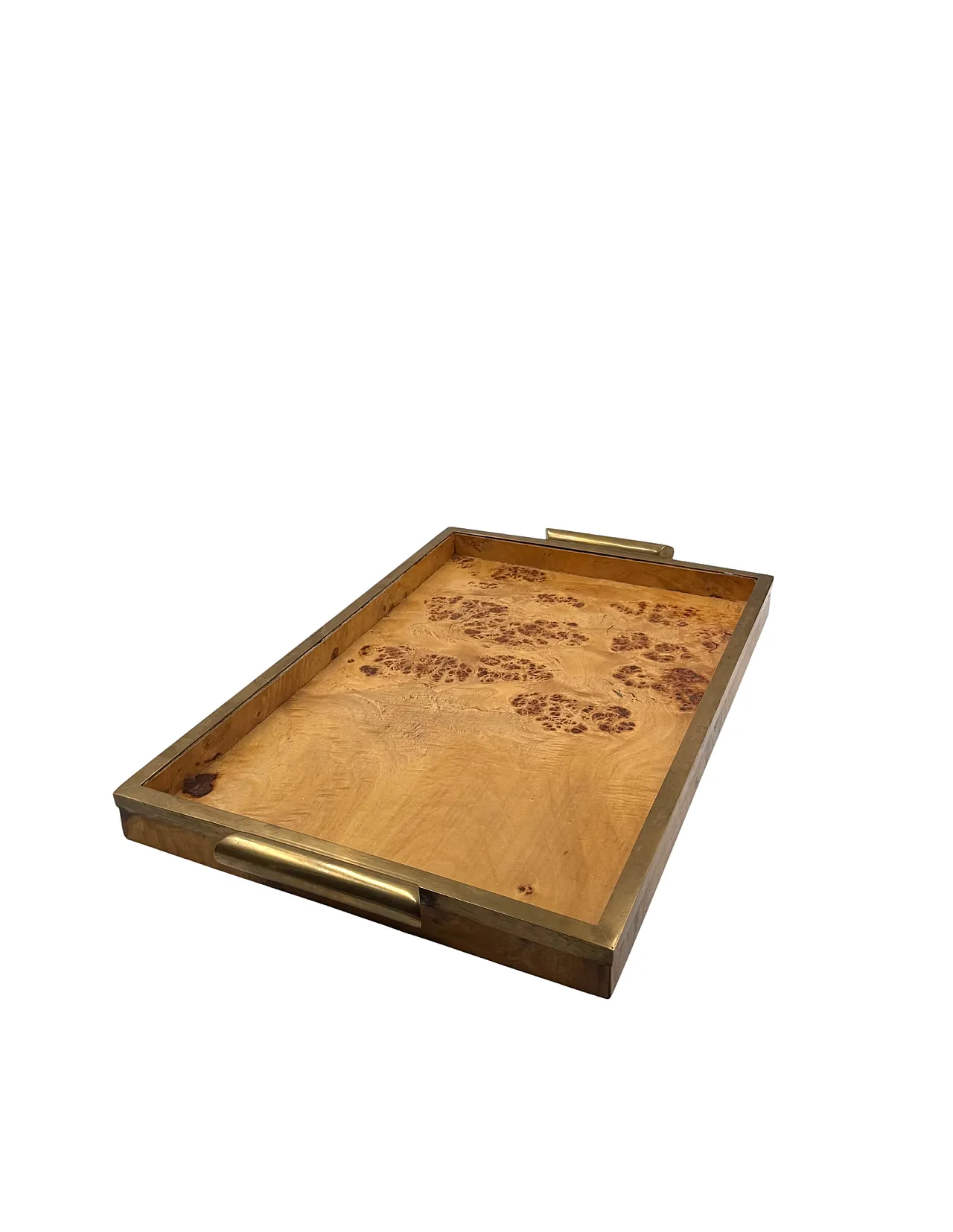 Hollywood Regency style brass and briar tray, Italy, 1970s 14