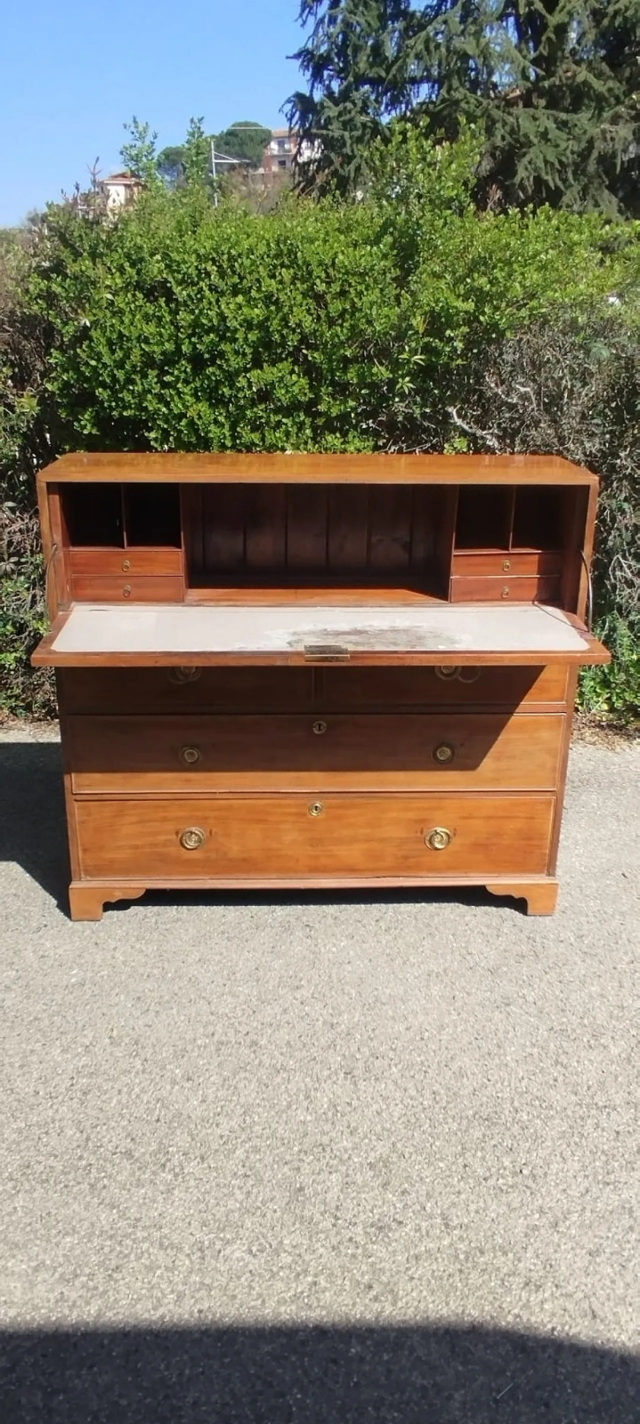 Cassettiera con scrittoio a ribalta in mogano Giorgio III, '800 9