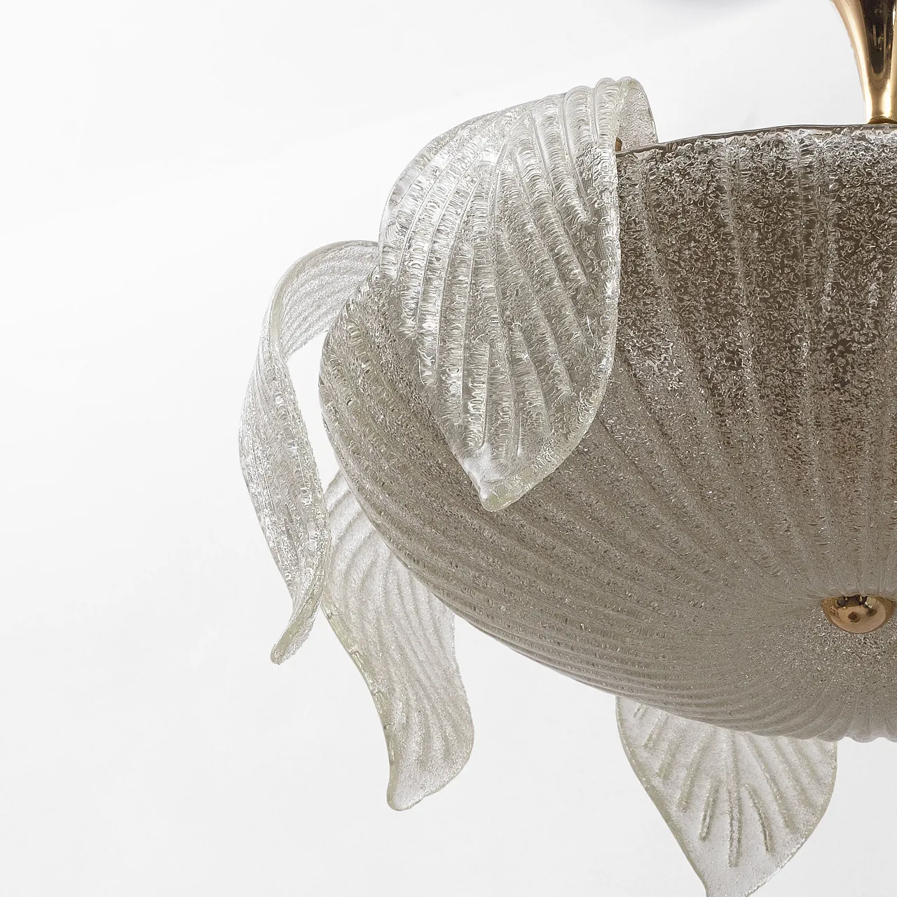Lampadario di Vistosi in Vetro di Murano e Ottone, 1960 4