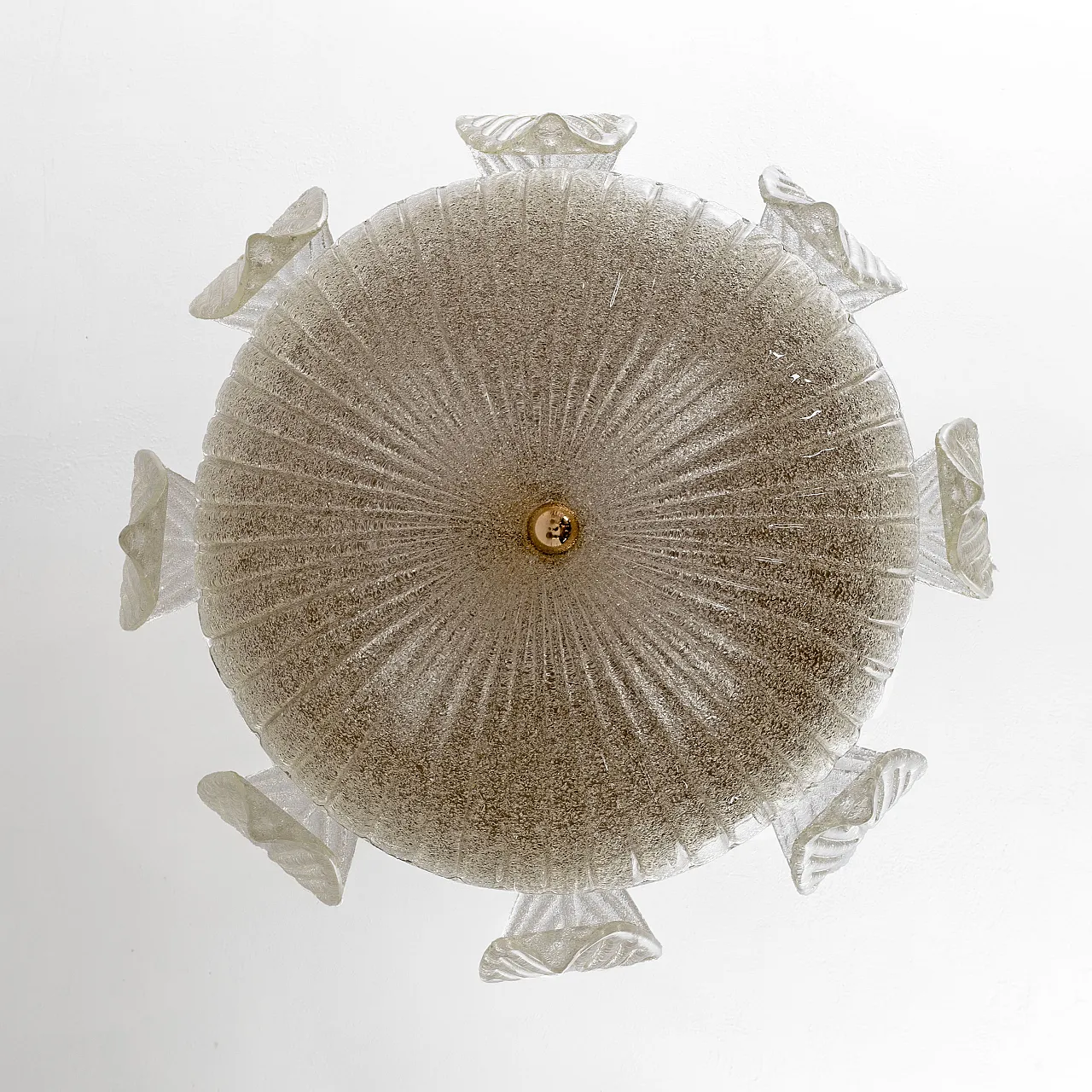 Lampadario di Vistosi in Vetro di Murano e Ottone, 1960 7
